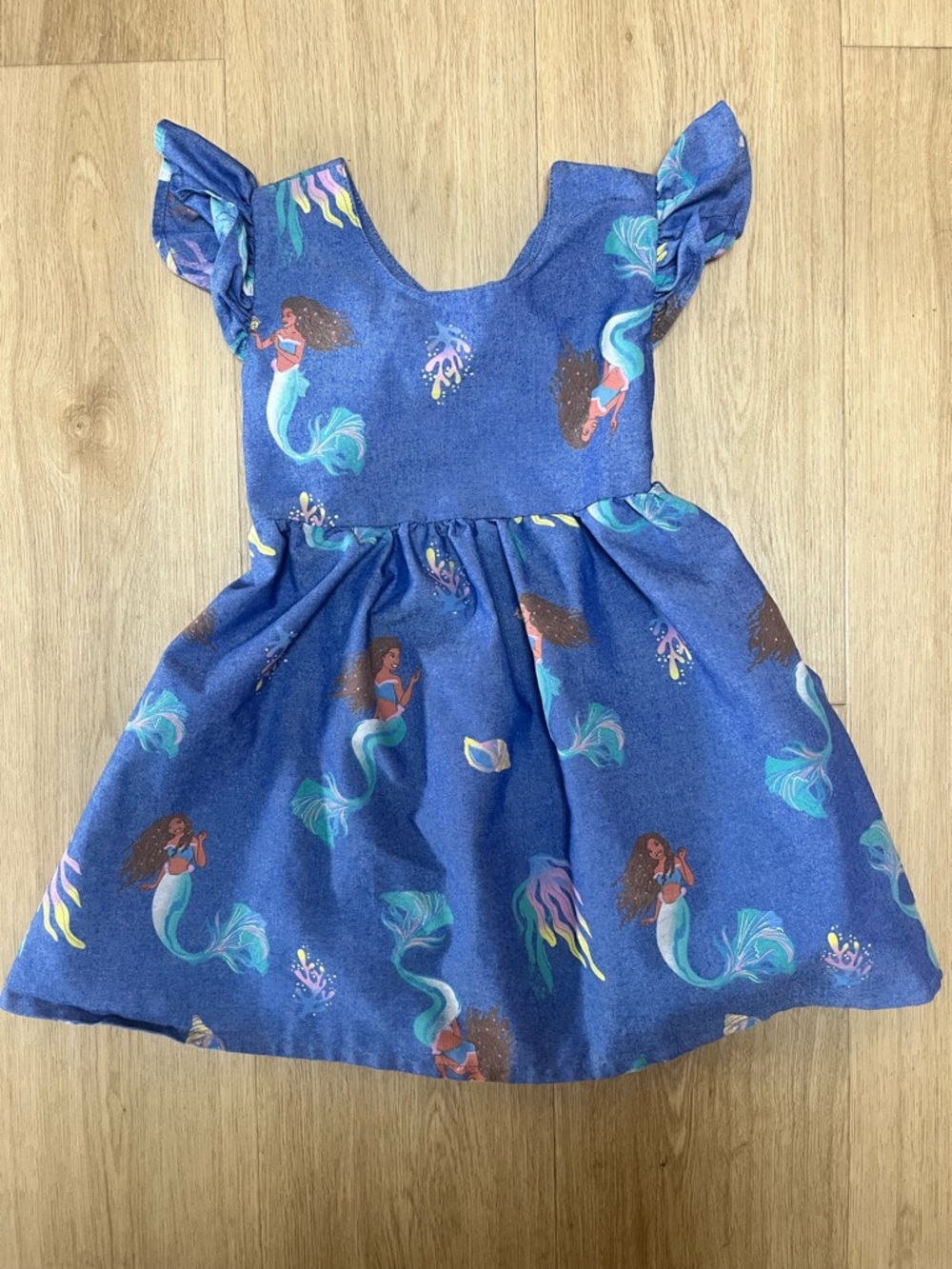 Disney Blue Mermaid Print Girls Dress